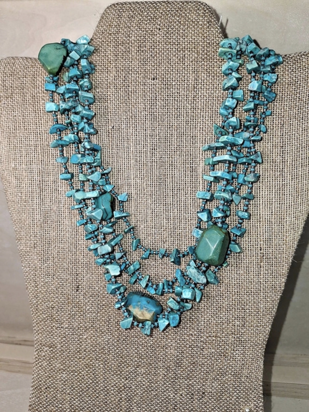 Turquoise Multi-Strand Statement Necklace